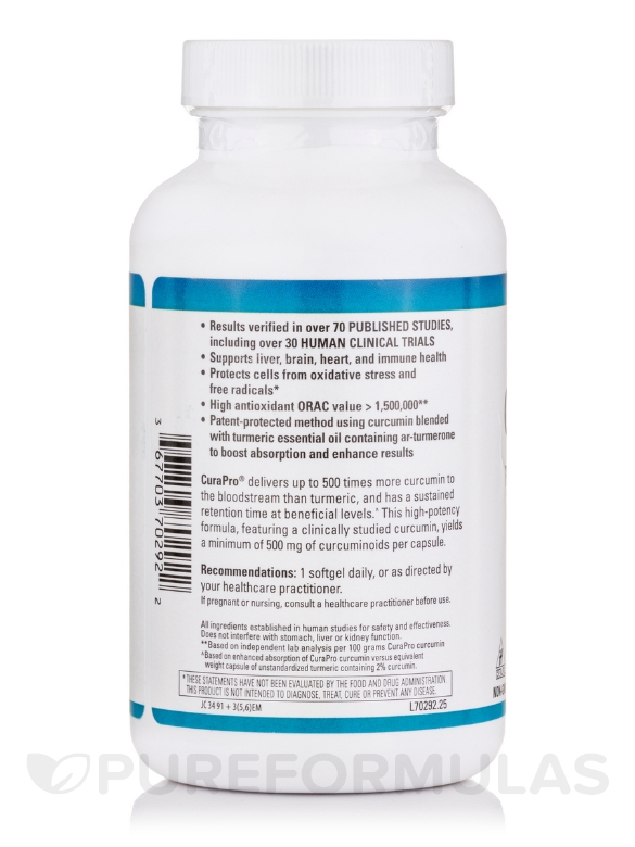 CuraPro® 750 mg - 120 Softgels - Alternate View 3