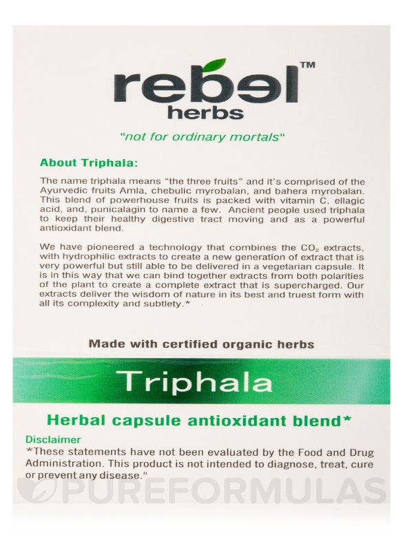 Triphala Capsules - 60 Vegetarian Capsules - Alternate View 8