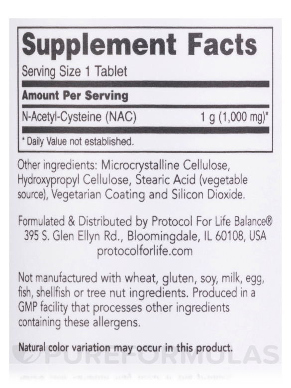 NAC (N-Acetyl-Cysteine) 1000 mg - 120 Tablets - Alternate View 3