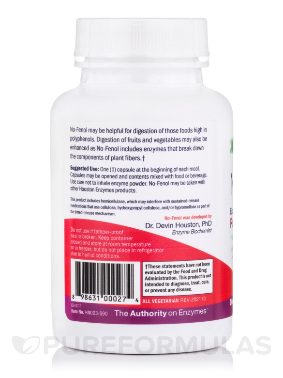 No-Fenol - Enzyme for Polyphenolic Foods - 90 Capsules - Alternate View 2