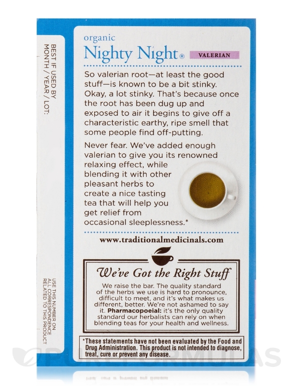 Organic Nighty Night Valerian Tea - 16 Tea Bags - Alternate View 4