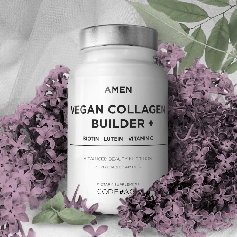 Amen Vegan Collagen Beauty Booster - Silica & Biotin Vitamins - Hair Skin Nails Support - 30 Capsules - Alternate View 3