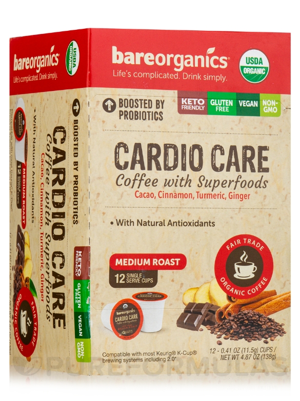 Cardio Care Coffee with Superfoods - 12 Single-serve Cups (4.87 oz / 138 Grams)