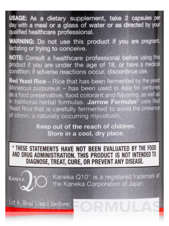 Red Yeast Rice + Co-Q10 - 120 Capsules - Alternate View 4