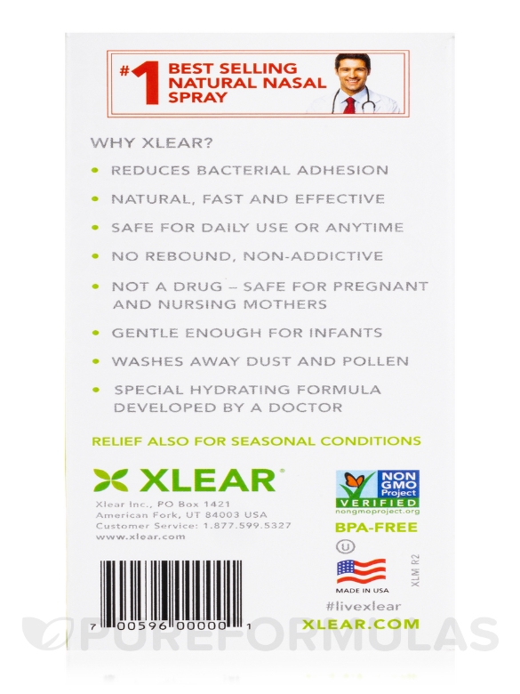 Xlear® Natural Saline Nasal Spray - Daily Relief - 1.5 fl. oz (45 ml) - Alternate View 8