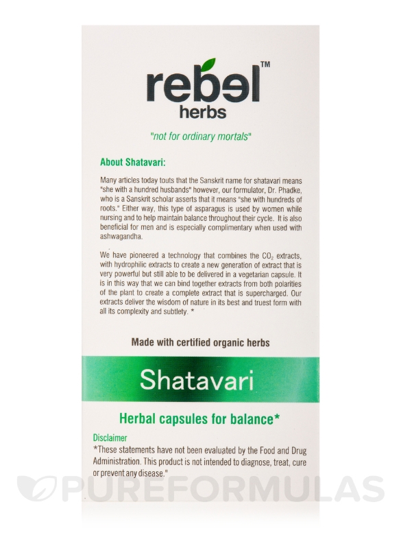 Shatavari Capsules - 60 Vegetarian Capsules - Alternate View 4