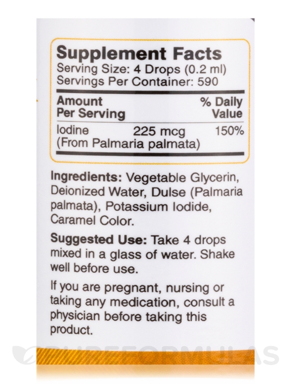 Liqui-Dulse Iodine Supplement - 4 fl. oz (118 ml) - Alternate View 3