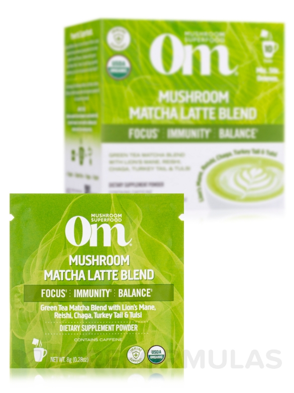 Organic Mushroom Matcha Latte Blend - 10 Packets - Alternate View 1