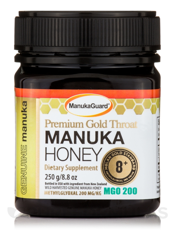 Premium Gold Throat Manuka Honey 8+ MGO 200 - 8.8 oz (250 Grams)