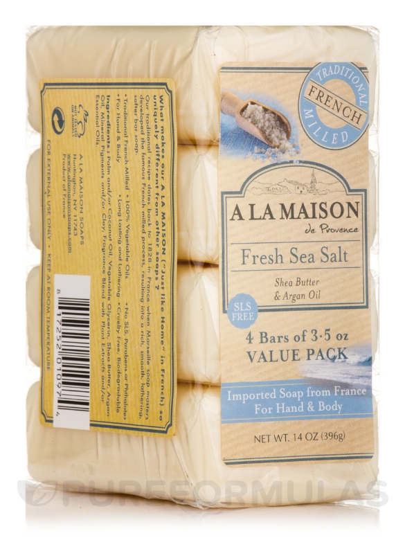 Fresh Sea Salt Soap Bar (Value Pack) - 4 Bars (3.5 oz Each)