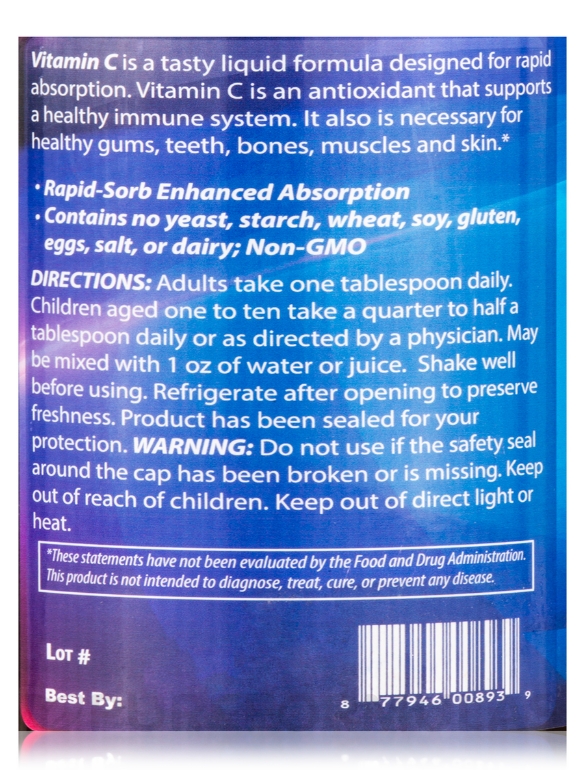 Liquid Vitamin C + Bioflavanoids - 16 fl. oz (1 Pint) - Alternate View 4