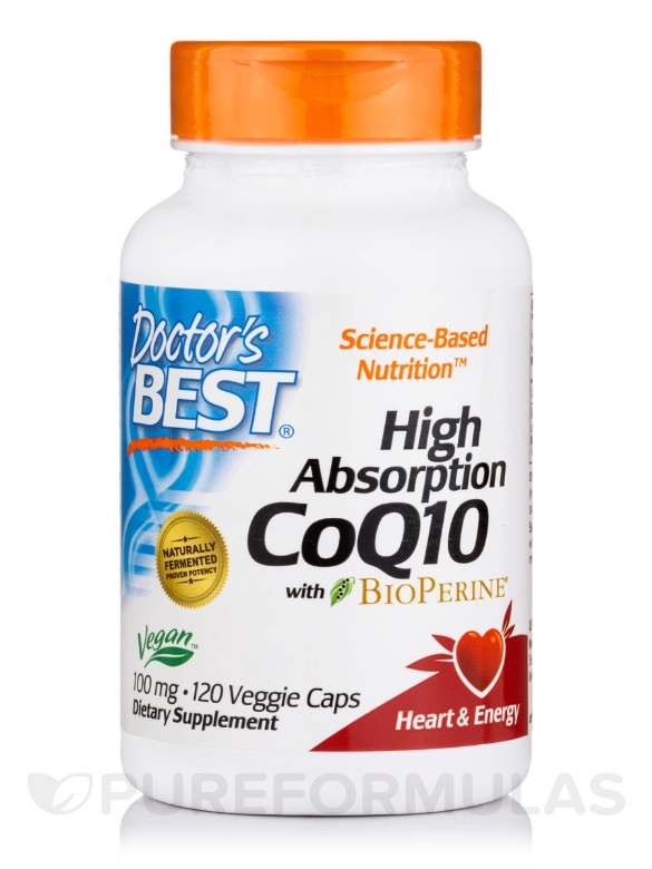 High Absorption CoQ10 with BioPerine® 100 mg - 120 Veggie Capsules